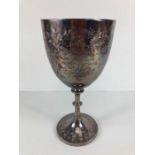 Large Hallmarked Silver Victorian Trophy cup engraved "1898 ..... Christmas Show .... Best Beast"