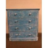 Antique Furniture, chest of drawers with a run of 3 drawers and 2 above on pelmet base,