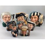 Royal Doulton, collection of Royal Doulton Character Jugs ,large and small to include , The