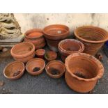 Large collection of Terracotta pots the tallest 27cm