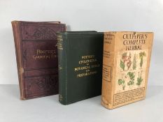 Antique books horticultural medical interest, Culpeper's Complete Herbal book 1930s , Potters