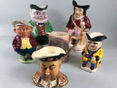 Toby/Character Jugs, collection of Character jugs to include Burlington ware "SPUD", Henry 8th,
