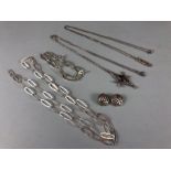 Silver Jewellery, collection of 9.25 silver bracelet . necklet, pendants, earrings approximately,