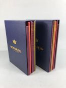 Coin interest, the London Mint, Monarchs collection, comprising of 2 slip cases complete with