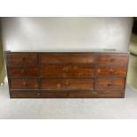 Antique Furniture, early 19th century block of "spice" drawers, 11 drawers in varying sizes with