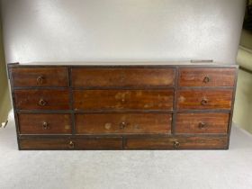 Antique Furniture, early 19th century block of "spice" drawers, 11 drawers in varying sizes with