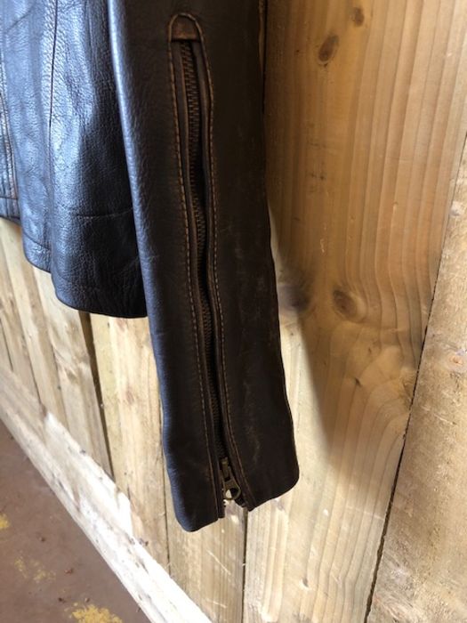 Vintage Clothing , 1 leather biker style jacket with union flag design on shoulders, labelled size - Image 7 of 7