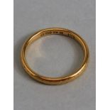 Fully hallmarked 22ct Gold ring size approx J and 2.2g