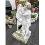 White painted statue garden water feature height 76cm