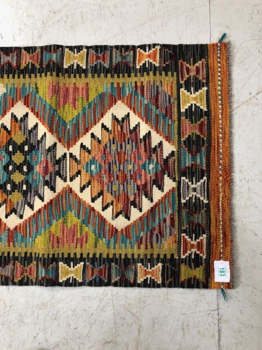 Oriental Rug, Hand Knotted Chobi Kilim Runner with geometric designs 146 x 66cm - Image 4 of 4