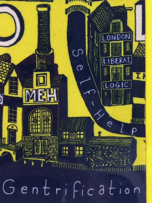 Sir Grayson Perry, art work Gentrification printed on cloth in modern frame (fabric approximately 14 - Image 4 of 6