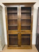 Reproduction Antique book case, early 19th Century style, two section library book case four doors