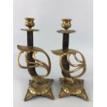 Military interest, a pair of Candle holders made from 1880 Prussian Heavy Cavalry sword Hilts ,