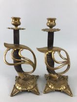 Military interest, a pair of Candle holders made from 1880 Prussian Heavy Cavalry sword Hilts ,