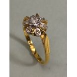 18ct Gold Diamond cluster ring size 'L'