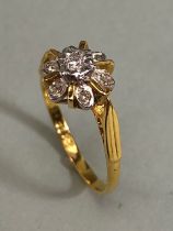 18ct Gold Diamond cluster ring size 'L'