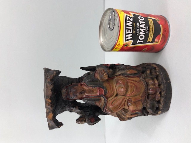 Oriental art interest, 19th Century carved and painted wooden statue of the Chinese deity Quan - Image 12 of 12