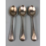 Silver hallmarked Victorian spoons for London 1898 by maker Wakely & Wheeler (James Wakely & Frank