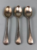 Silver hallmarked Victorian spoons for London 1898 by maker Wakely & Wheeler (James Wakely & Frank