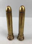 Military Interest , WW1 trench Art an interesting pair of money boxes for silver sixpences made from