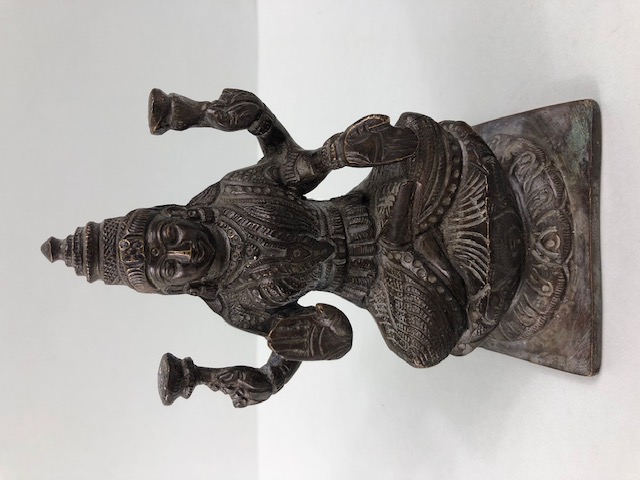 Oriental interest, patinated Indian bronze statue of Brahma approximately 15cm high