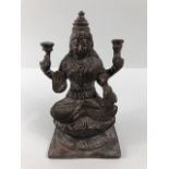 Oriental interest, patinated Indian bronze statue of Brahma approximately 15cm high