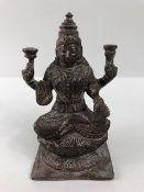 Oriental interest, patinated Indian bronze statue of Brahma approximately 15cm high