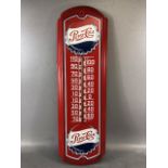 Advertising, retro metal Pepsi Cola advertising wall thermometer approximately 68 x 21 cm