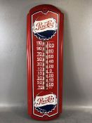Advertising, retro metal Pepsi Cola advertising wall thermometer approximately 68 x 21 cm