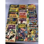 Marvel Comics, collection of comics featuring Captain America from the 1960s and 70s scattered