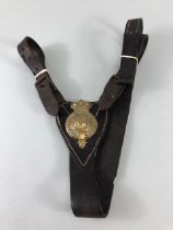 Military interest, an item of Victorian horse furniture for the Horse Guards, brass and leather