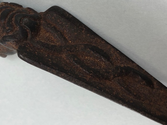 Oriental interest, Tibetan Patinated metal Phurba dagger for exorcism, approximately 14cm in length - Image 14 of 14