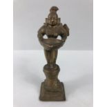 Oriental interest, Brass Hindu oil lamp fashioned in the form of the deity Laxmi approximately