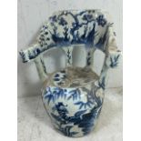 Chinese Ceramic Blue and white seat Garden Seat with designs of oriental figures,flowers and trees