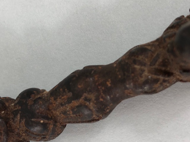 Oriental interest, Tibetan Patinated metal Phurba dagger for exorcism, approximately 14cm in length - Image 3 of 14