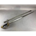 Military interest, French 1845 pattern Infantry officers sword, straight single fullered blade