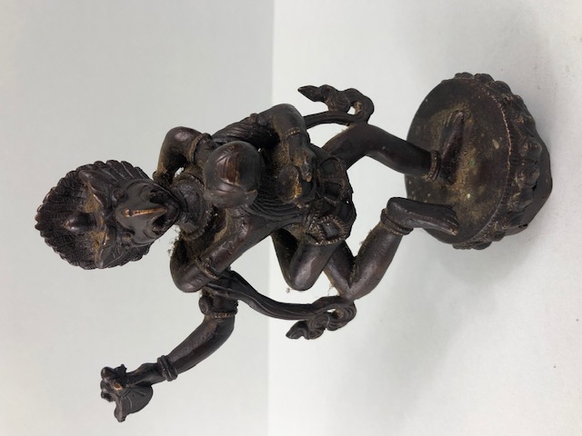oriental interest, patinated brass Tibetan tantric figure of Garuda approximately 16cm high