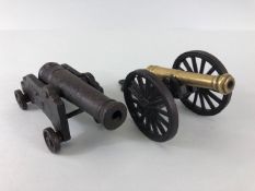Military interest, late 19th century American model Gaming Cannon cast Iron Barrel and carriage