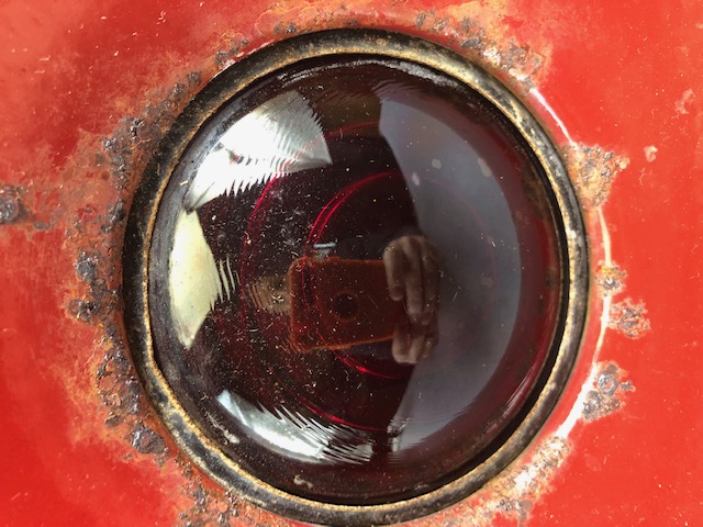 railway interest, a large standing rail lantern with red and white lenses, approximately 41cm high - Image 9 of 15