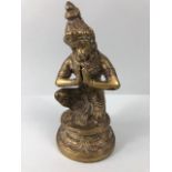oriental interest, Brass Statue of the Hindu Deity Hanuman, approximately 20cm high
