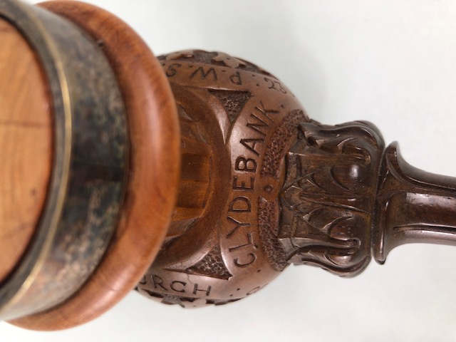 Railway / Treen interest, Antique Victorian Wooden presentation Gavel. given for the launch of the - Image 9 of 12