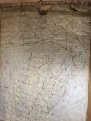 Topographical / Somerset interest, large 20th century hand drawn scroll map of the county of