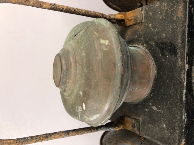 railway interest, a large standing rail lantern with red and white lenses, approximately 41cm high - Image 6 of 15