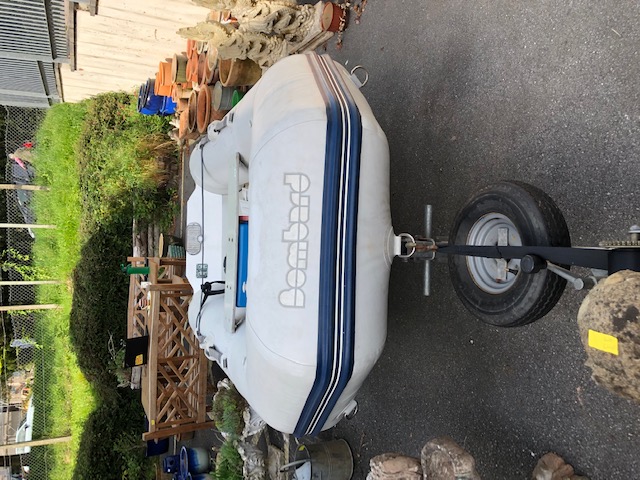 Bombard Ridged Inflatable RIB boat model AX 5001 approx 10ft long on road trailer with winch and - Image 2 of 23