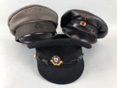Military interest, 3 peek caps, being, East German officers, British Red Cross Officers, and a