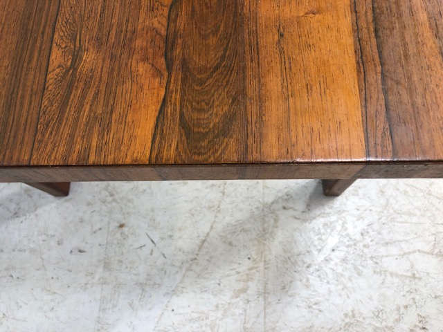 Mid century furniture, mid 20th century King wood Veneer long coffee table, plaque to underside of - Image 5 of 8