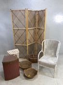 Collection of Lloyd Loom and wicker items (6)