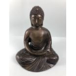 Oriental interest, Japanese Bronze statue of seated Zen Buddha 2 colour patination approximately