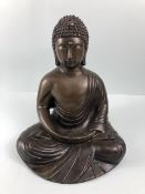 Oriental interest, Japanese Bronze statue of seated Zen Buddha 2 colour patination approximately