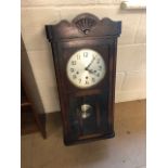 1930's Wall mounted clock with silver dial and Arabic numerals